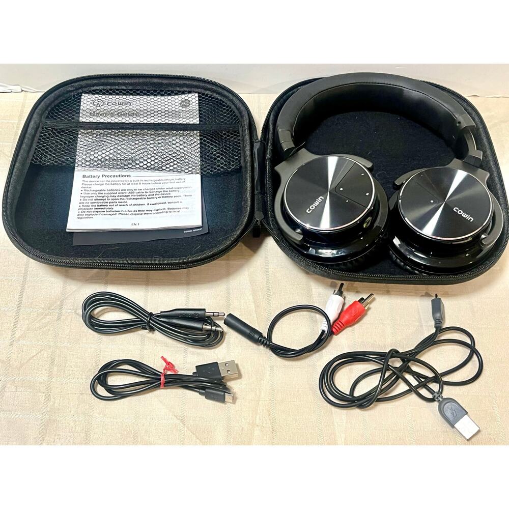 Corwin E7 ACTIVE NOISE CANCELLING BLUETOOTH OVER-EAR HEADPHONES NEW IN CASE